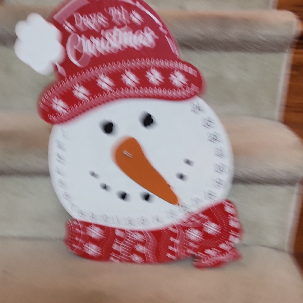 Jolly Snowman Holiday Countdown Decor Nwob